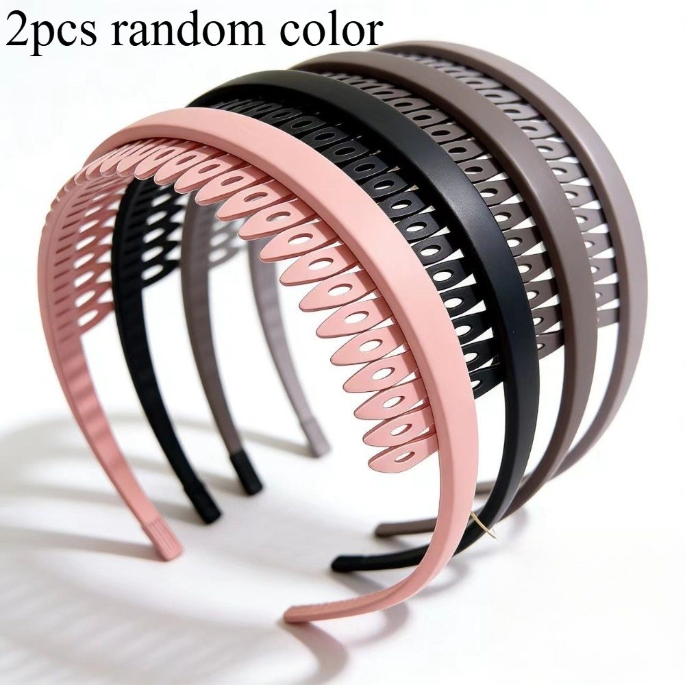 TEMU 2pcs Random Glasses Headband Women's U-shaped Matte Headband Makeup Washing Stray Hair Organizer
