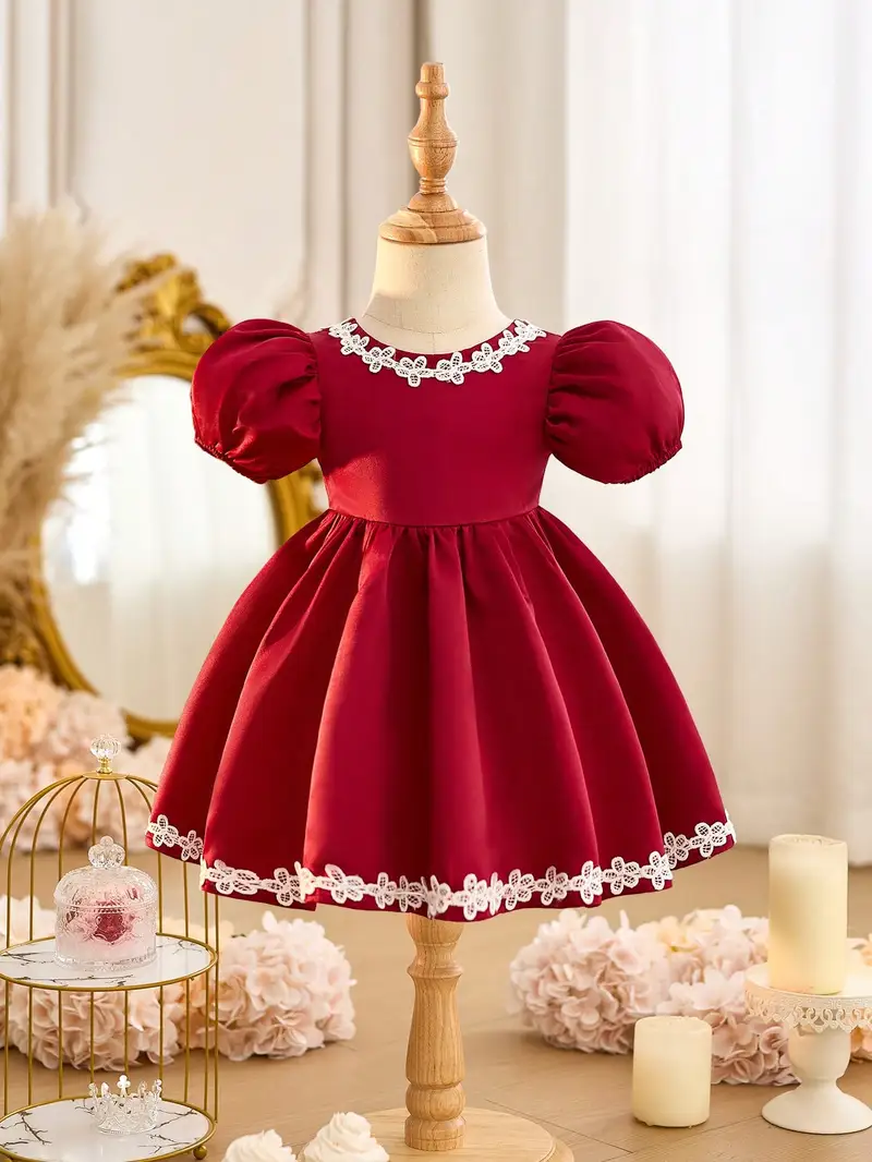baby girl burgundy dress Sweet Baby Girls Burgundy Sequined Long Sleeve New Year's Dress Toddler Evening Princess Dress