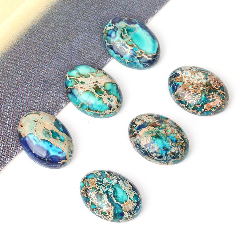 TEMU 2d Flat - 13x18mm 4pcs Sea Sediment Turquoise Stone Cabochon Smooth Flat Back Beads Necklace Bracelets Rings Gift Additions