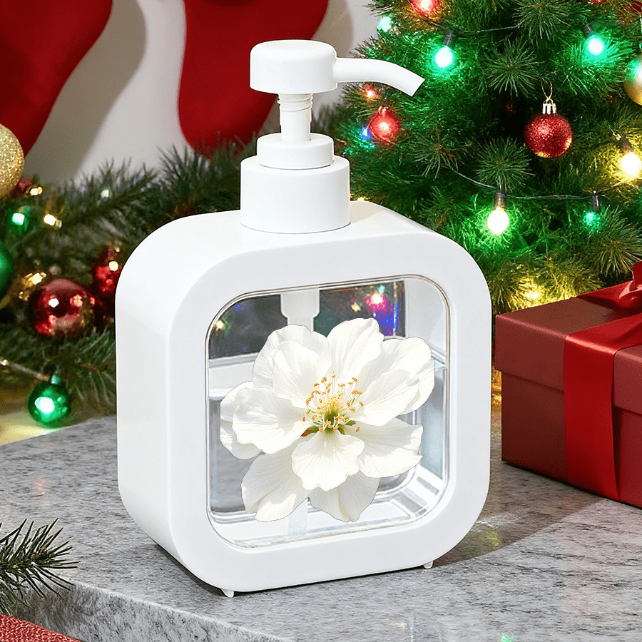 Bathroom Dispenser With Hand Pump - Flowers Blooming In Design, Suitable For Bathroom, Kitchen, Sink - For Soap, Hand Sanitizer, Body Wash, Etc. - Creative Lotion Bottle, Lotion Dispensers, Dispensers