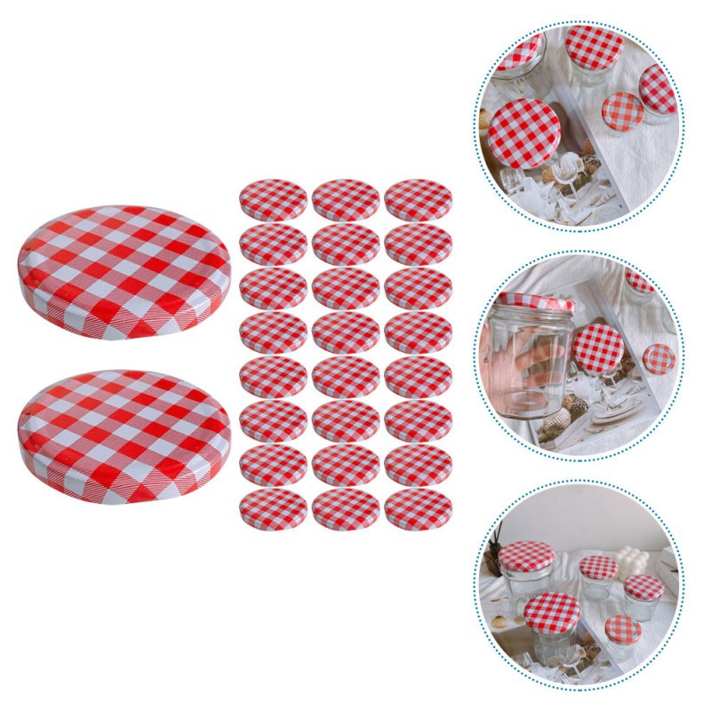 10 pack checkered pattern universal mason jar lids round airtight seal caps for canning and storage jars details 1