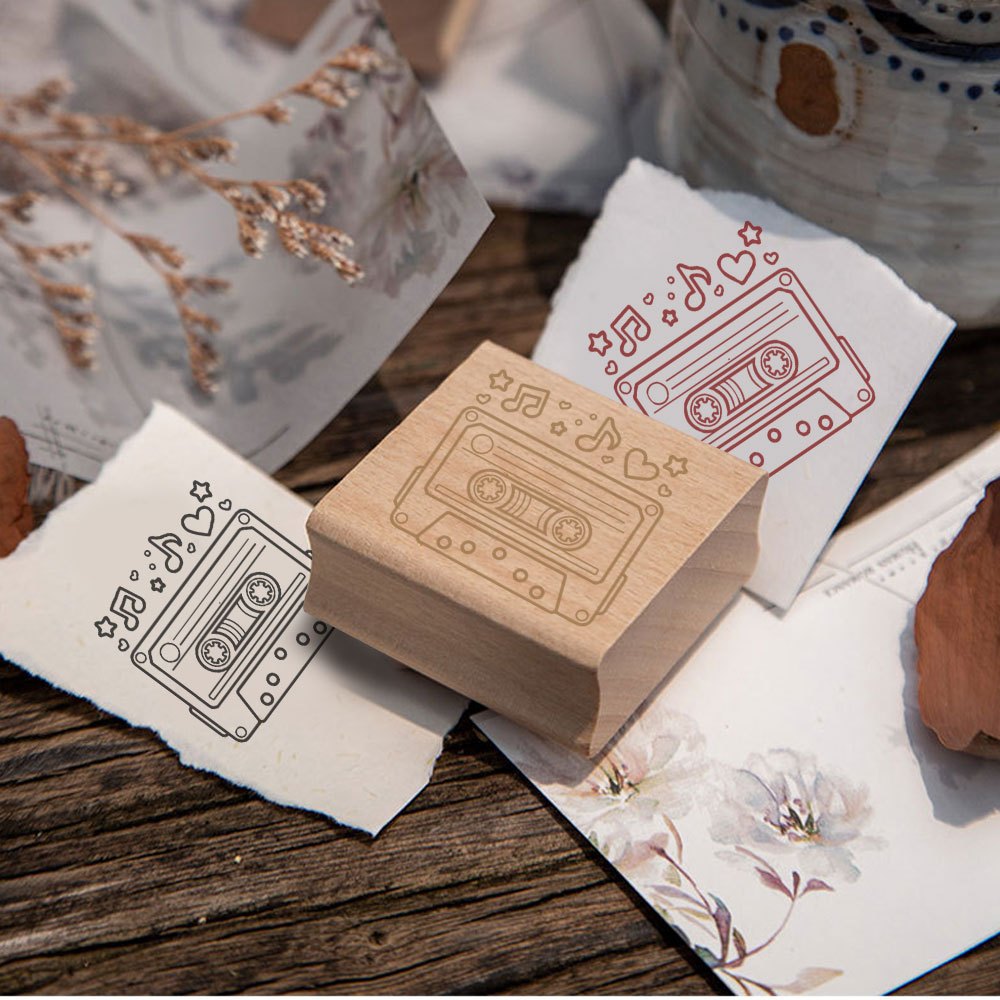 TEMU 1pc Wooden Radio Pattern Stamp | Decorative Journal Stamp For , Reading Records, Mood Journaling, Holiday Gifts, Postcard Invitations,