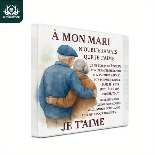 2d flat 2d flat 1pc french acrylic sign table decor to my husband that i love you desktop decoration for husband gift for birthdays weddings anniversaries christmas thanksgiving travel gifts and decorations 2d flat