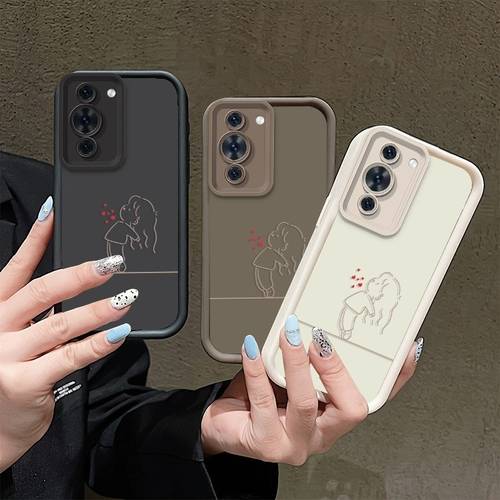 phone case phone case 2d red heart phone case for huawei magic6 pro mate 50 pro p50 pro nova 11 nova 10 pro honor magic8 pro magic8 magic8 lite magic6 lite and other models
