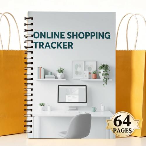 64-Page A4 Spiral Bound Online Order Suitable for Recording Purchases & Shipments, Order Log with Columns, Budget Organizer & Personal Account Book, Planning Notebook for Ecommerce Sellers, for Shopping