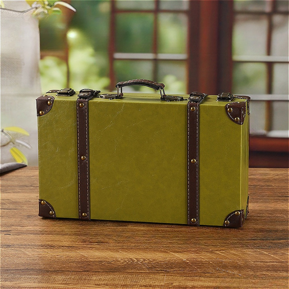 TEMU Vintage Exquisite Wooden Suitcase - Storage For Various Small Items - Suitable For - Ornament Storage - Indoor Ornaments - Decorative - Toy