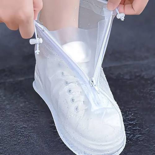 2pcs waterproof shoe cover 1 pair rain boot protector for men and women durable non slip plastic shoe cover protector with waterproof layer ideal gift