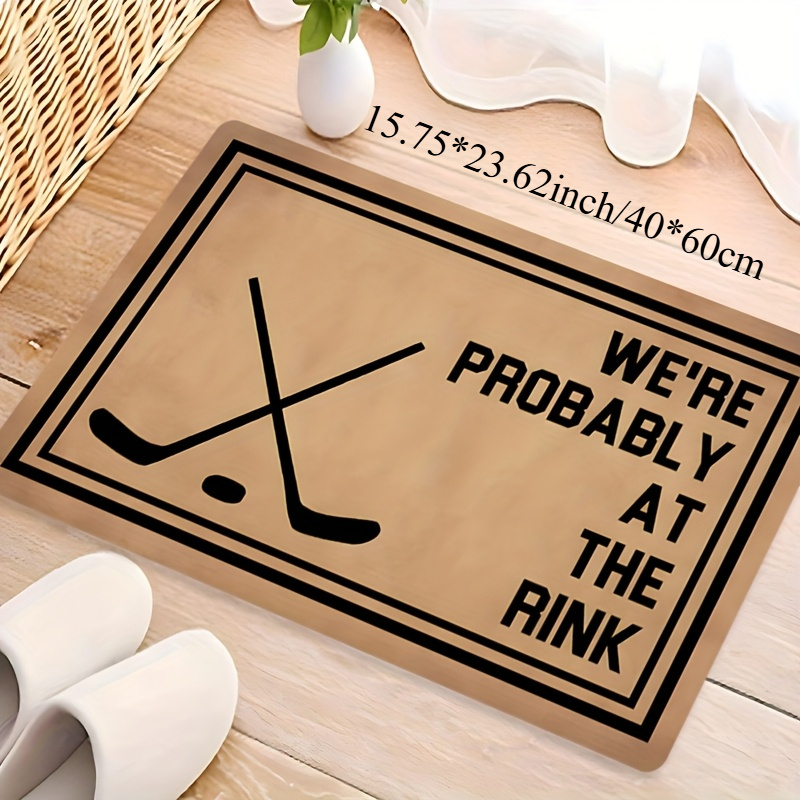 TEMU Paillasson sur le thème du hockey, antidérapant et lavable, tapis rectangulaire léger adapté à la décoration intérieure, lavable en machine
