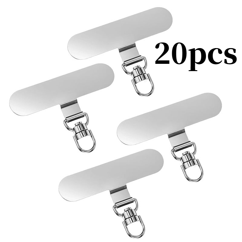 TEMU 20pcs Universal 360 Degree Rotatable Phone Lanyard Patches, Ultra-thin Reusable Stainless Steel Metal Lanyards, Anti-loss Phone Straps With