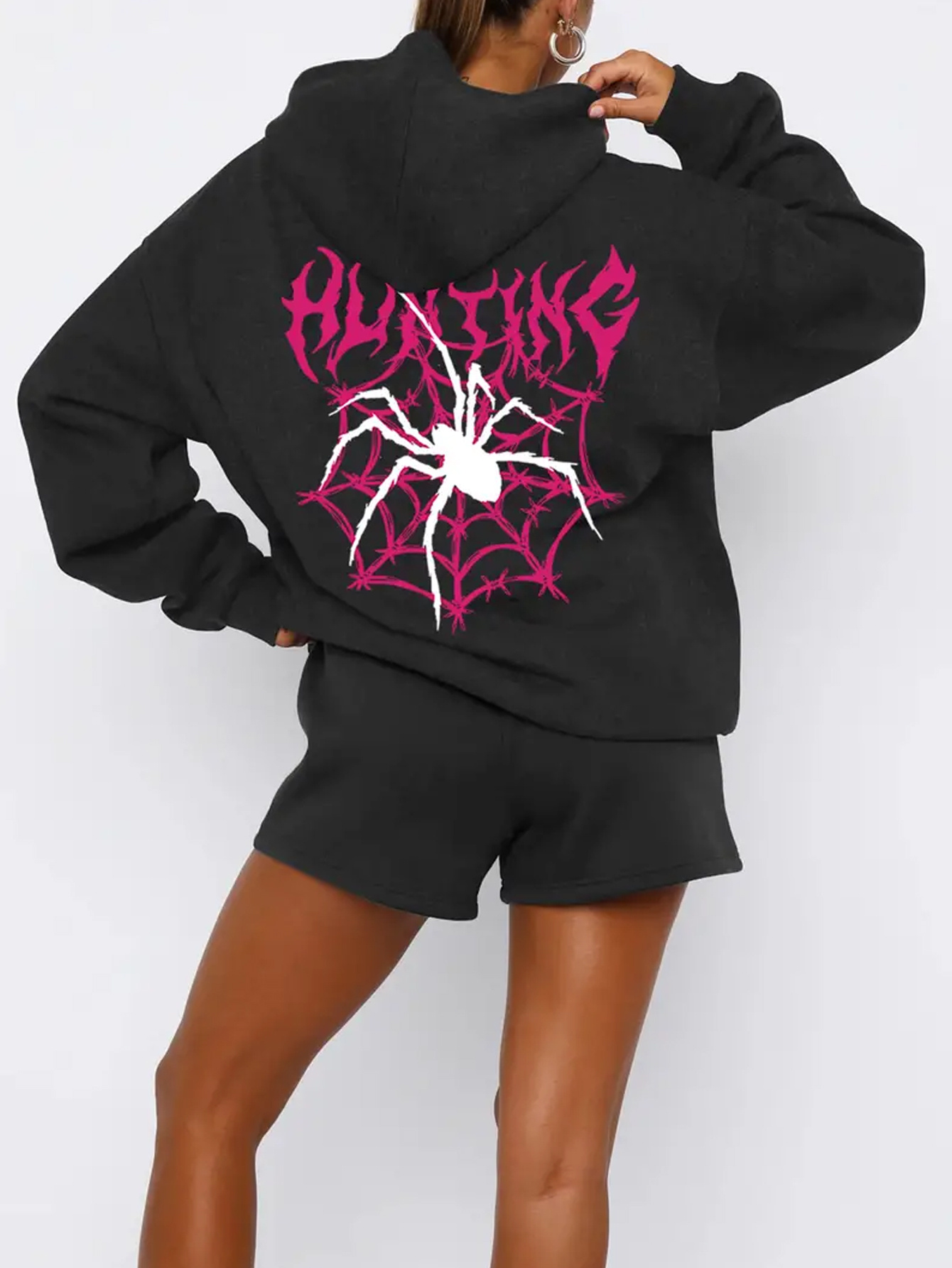 dámska ležérna polyesterová mikina s potlačou pavúka a Temu Slovakia