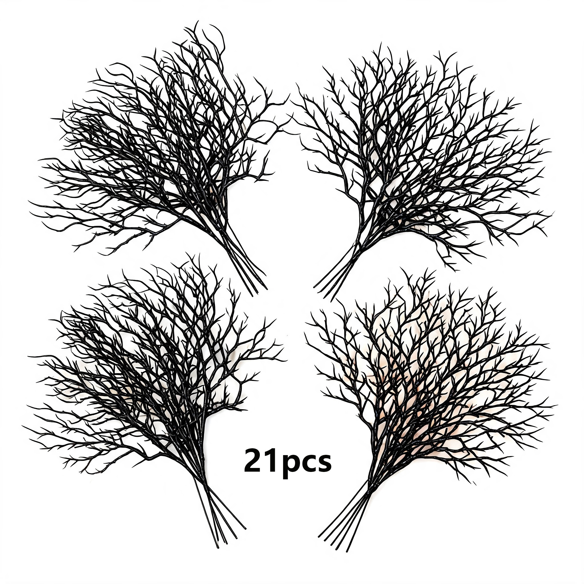 TEMU 21pcs Black Artificial Dried Branch Decorative Plants | Multi-functional Artificial Plant Stems, Suitable For Home Interior Decoration, Garden