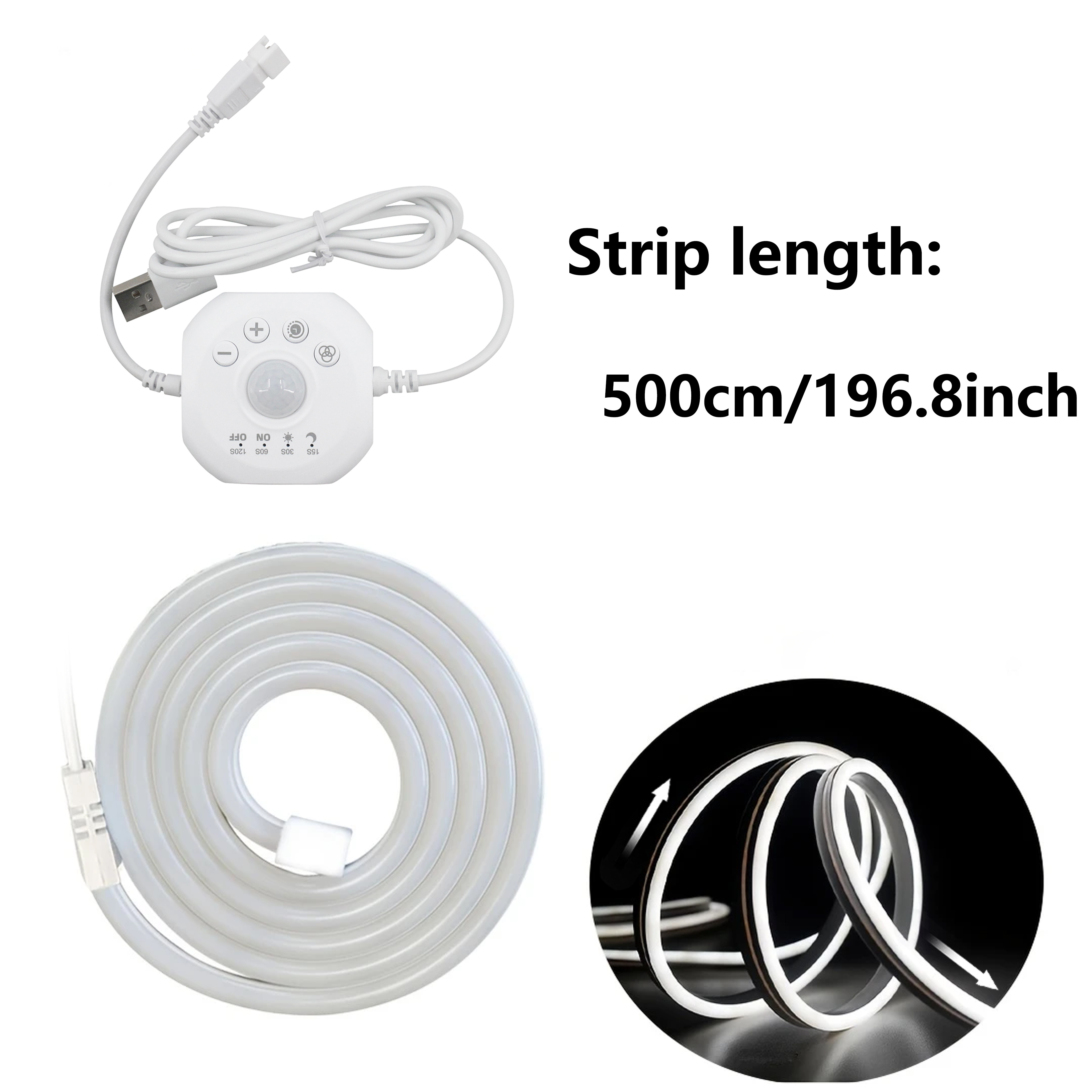 TEMU Bande Lumineuse LED à Détection de Mouvement pour Chambre à Coucher, USB, Étage, Effet Chase, Sous Lit, Sous Plinthe, Blanc Chaud, LED, Placard,
