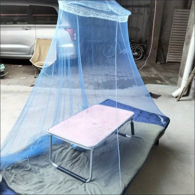 blue round ceiling mosquito net sturdy frame no electricity needed easy   for bedroom insect protection   decor exquisite   mosquito repellent device nonpowered   details 8