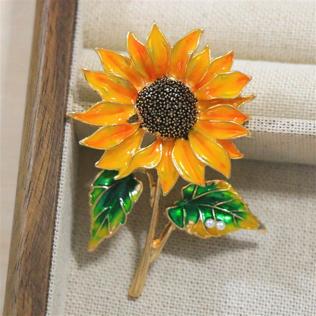 E-shop Barocke, luxuriöse Sonnenblumen-Brosche für Damen, als Schmuck-Verzierung für Hochzeiten, Feiertagsfeiern oder als Überraschungsgeschenk für