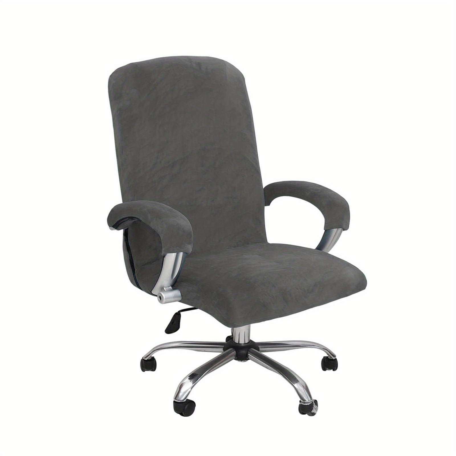 3pcs stretchable silvery   chair cover set   2 armrest covers soft   chair slipcover removable and washable dust protection with zipper