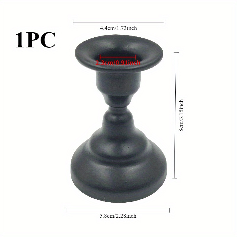 1/ 2pcs Matte Black Candle Holder, Candle Holder Holder, Decorative Candle Holder For Wedding, Restaurant, Party Decoration, Metal Candle Holder