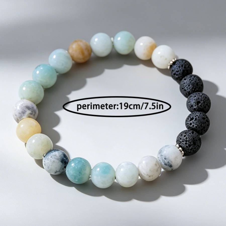 Handcrafted Bohemian Arabic Natural Stone Bead Bracelet, Unisex