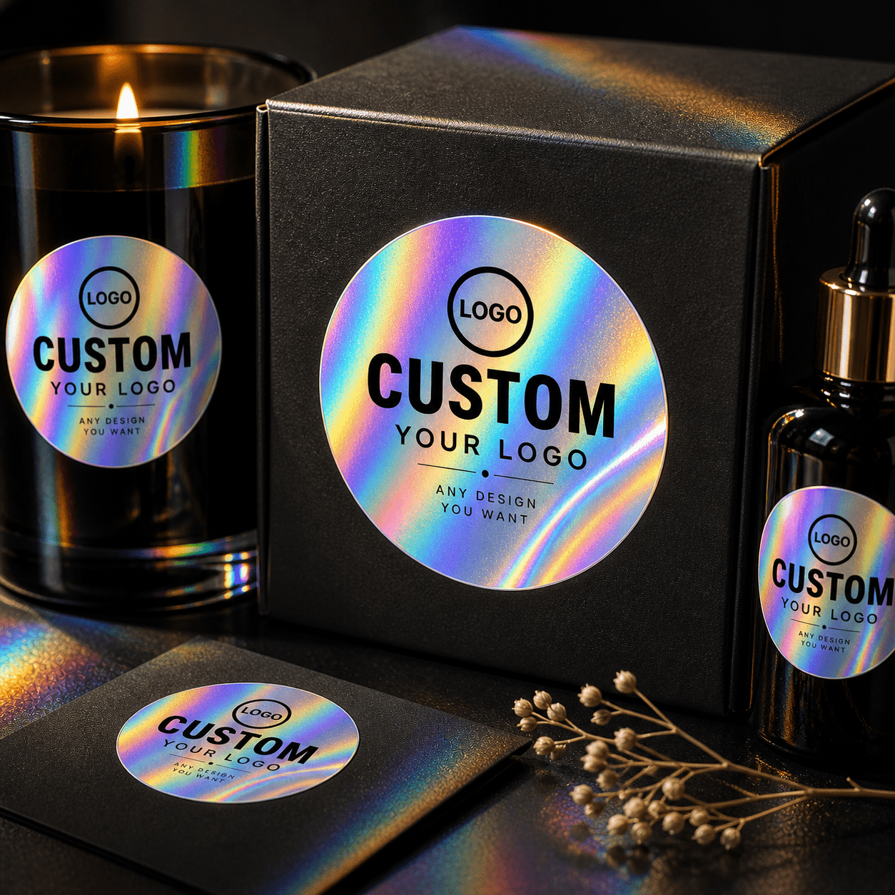 Personalized Custom Holographic Stickers, 3/4/5/6CM