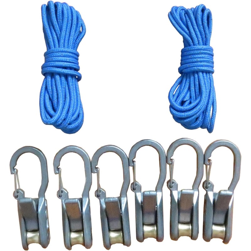 TEMU Adjustable Rope Tensioner With Roller & Locking - 6-pack Cam For Camping, Boating, Outdoor Use - Fastening
