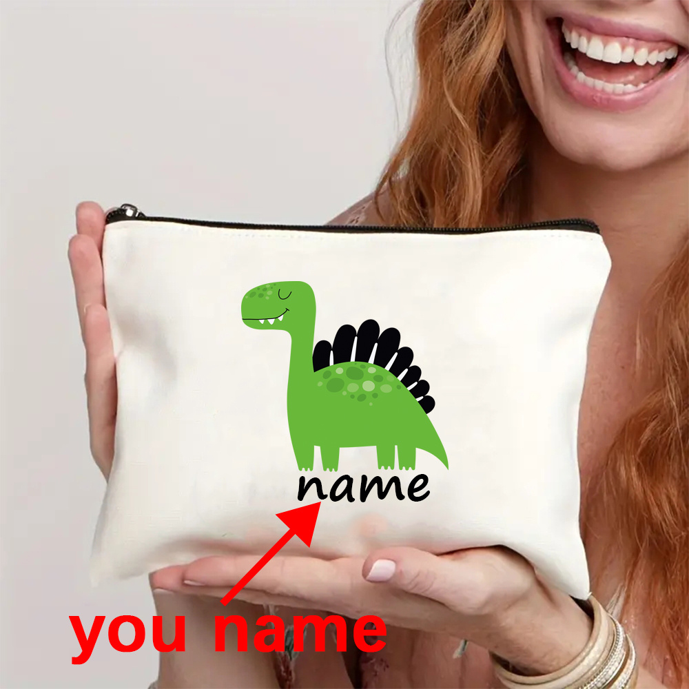 TEMU de artísticas personalizadas DIY, bolsa de almacenamiento con estampado de de dinosaurio adorable - regalo para y , bolsa de almacenamiento