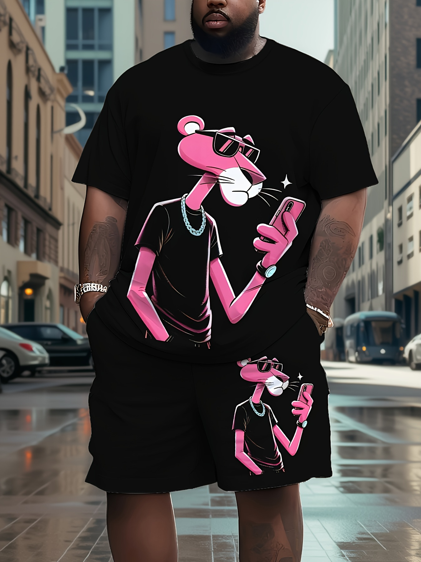   is only 1 short sleeved t shirt and shorts set   a casual and sporty waist cinching outfit comfortable and suitable for outdoor activities in summer