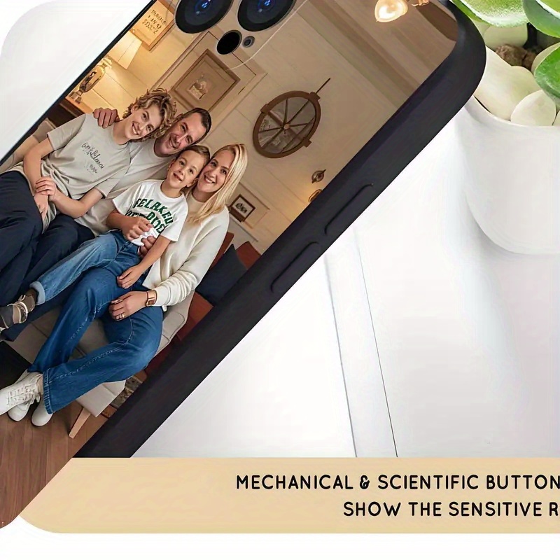 Customizable Photo Black Phone Case Compatible with iPhone 16/ 15/ 14/ 13/ 12/ 11 Pro Max/ Pro/ Plus/ Xs Max | Shockproof TPU Material | Birthday/ Father'S Day/ Valentine'S Day Gift for Girlfriend/ Family/ Couples | Creative Personalized Anniversary