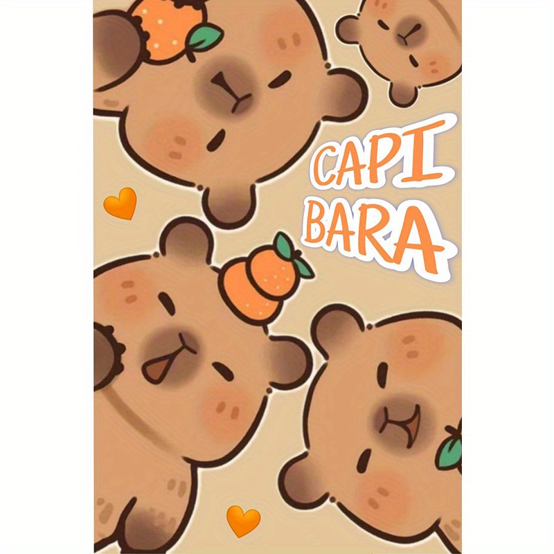 TEMU 2d Flat, 2d Flat, 1pc Frameless Canvas Art Featuring A Cute Capybara, Suitable For Wall Decoration In Living Rooms, Bedrooms, Galleries, Or . It