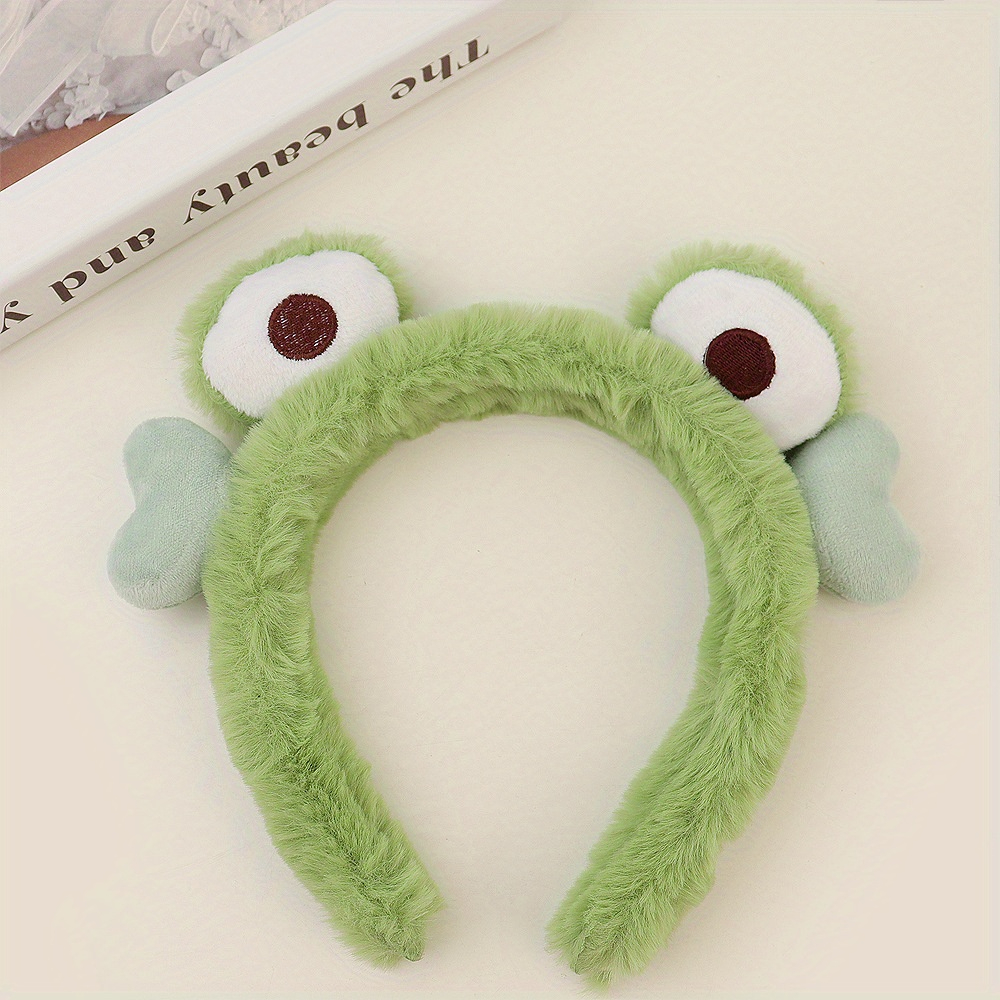 TEMU 1pc Cute Cartoon Frog Spa Headband Big- Frog Headband Green Mask Headband Hair Clip
