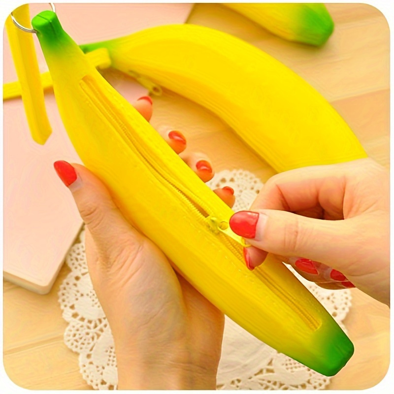 E-shop Silikon-Bananen-Geldbörse – Waschbar, Hochwertig, Ideal für den täglichen Gebrauch Reisen, Niedliche Stift- Schreibwaren-Aufbewahrungsbox