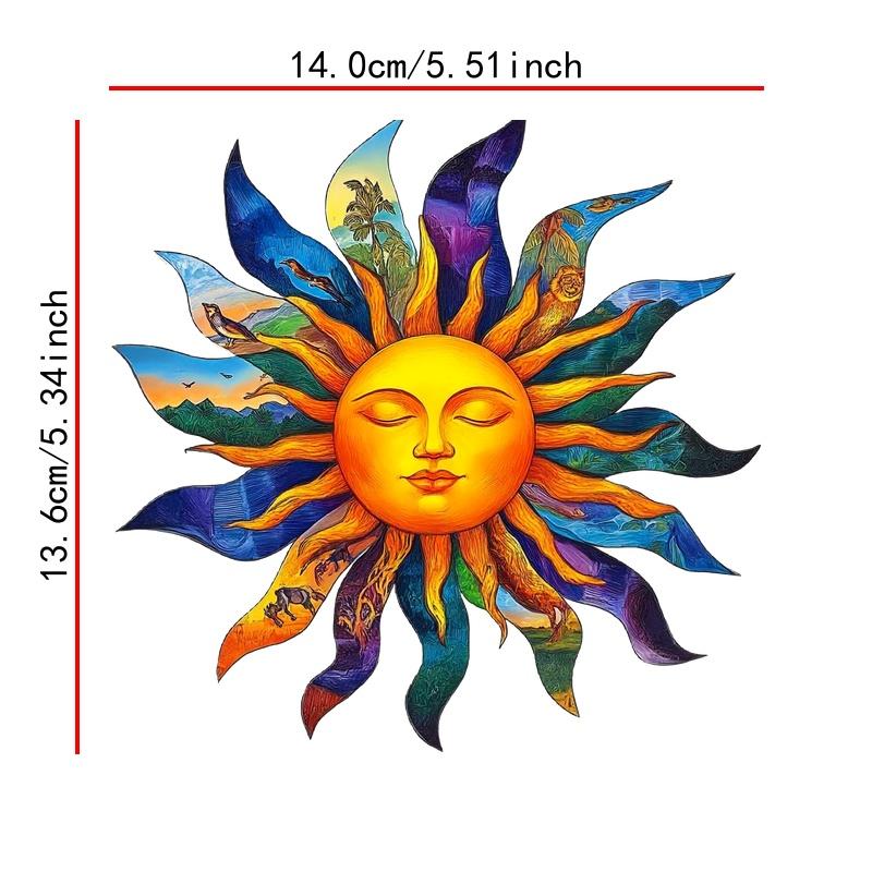 2d Flat, 1pc Glossy Anime Sun Stickers - Colorful Kawaii Decals For Cars, Laptops, Water Bottles - Plastic Diy Temporary Decals,, (no Residue, & Stick), 2d Flat
