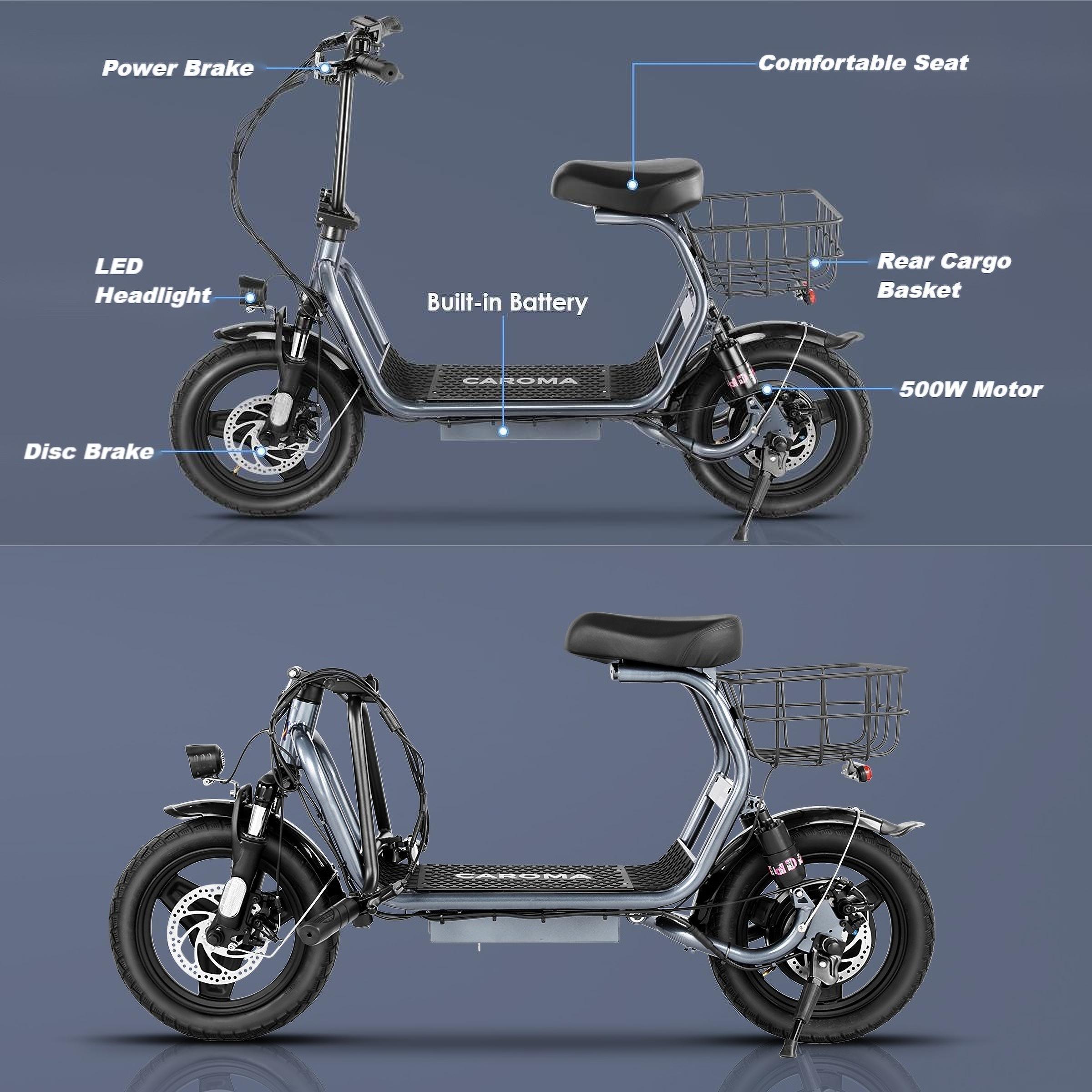 Caroma 750W Adults Electric Scooter - 20 MPH High-Speed, 25 Mile Range, Heavy-Duty Commuter E-Scooter with Dual Suspension, Foldable frame & Seat, 48V Lithium Battery, Dual Brake System (Regenerative & Mechanical), 14