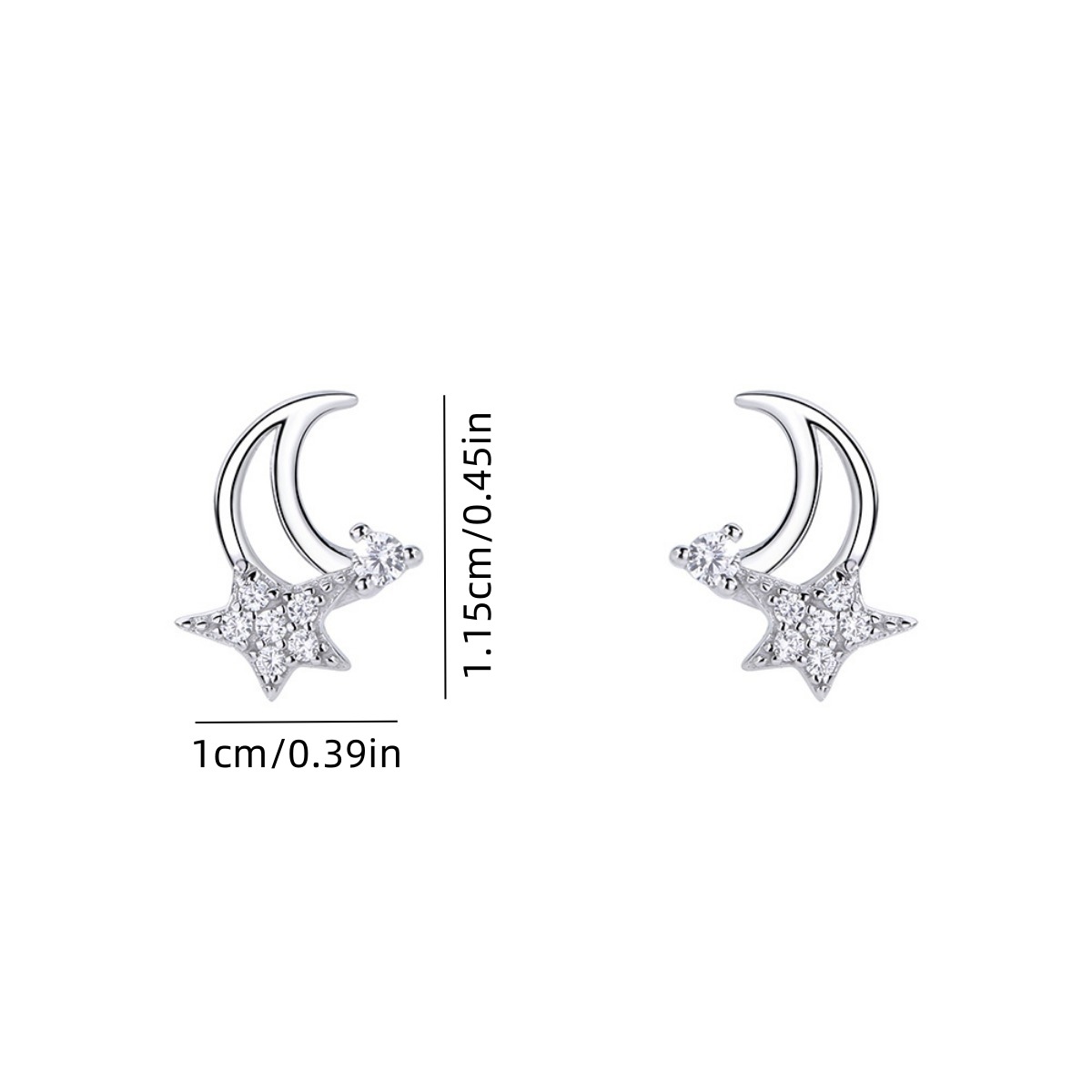 Plated Moon & Star Earrings, Elegant Gift for Women