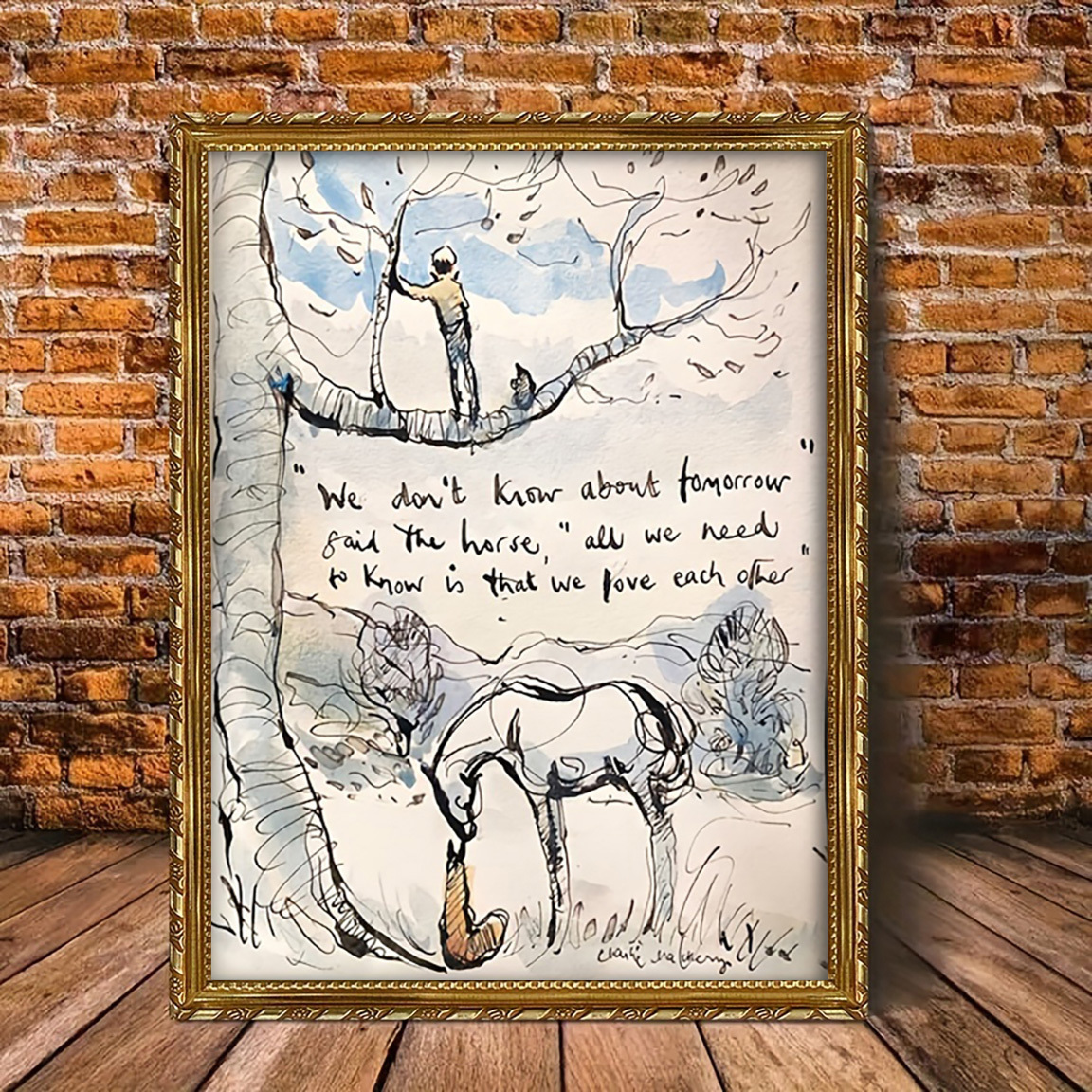 

Room Decor 1pc Canvas Art Print, Boy And Horse , Fun Decor, 12x16 Inches, For Home Bedroom Room Bathroom, Hotel Cafe Office Restroom Room Artwork, Canvas Wall Art Poster