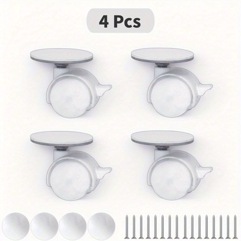 TEMU "4pcs" Self Adhesive Swivel Stem Casters With Brakes For And Stability On Carts, Organizer, Shelves, And Cabinets