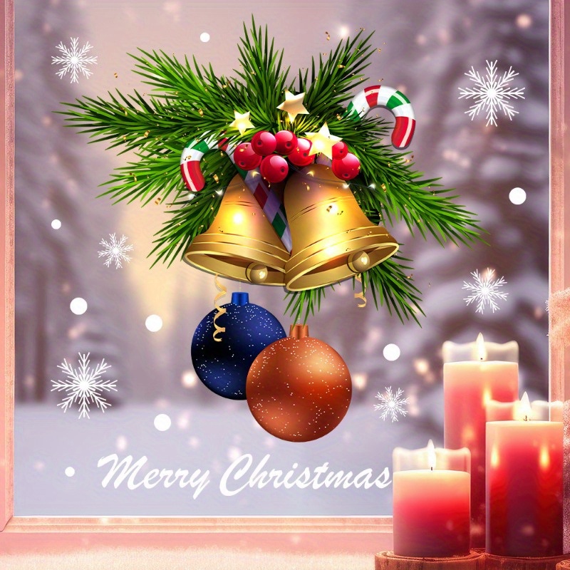 Christmas Bells Eggs Stick Holiday Window Stickers Living Room Glass Doors And Windows Decorative Static Electricity Stickers