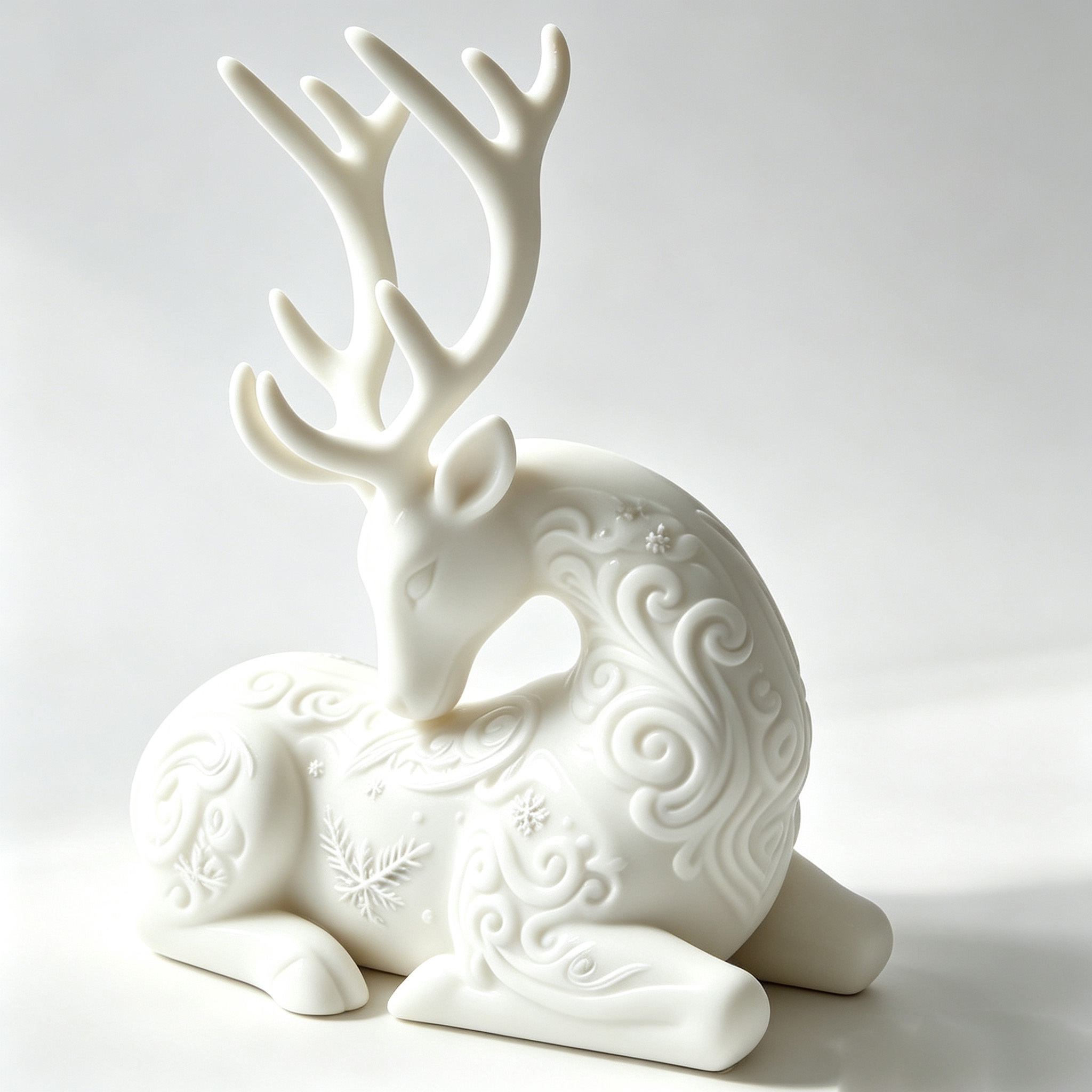 TEMU Ornement de de Noël, fabriqué avec une technique de à et de neige. Il s' d'une sculpture d'un agenouillé, avec une texture mate et délicate qui