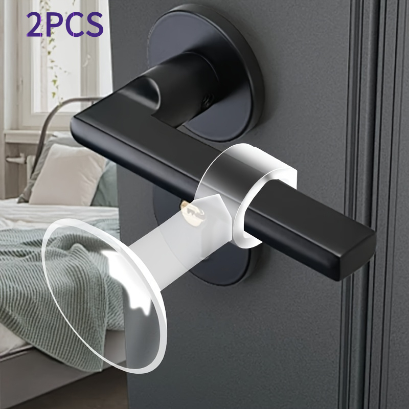 TEMU Juego de 2 fundas de silicona anticolisión para manijas de puerta sin taladro, topes de puerta silenciosos para puertas y ventanas de baño