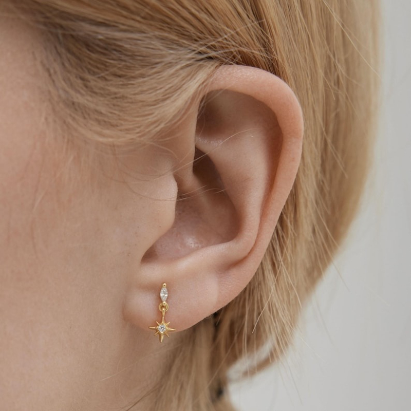 TEMU Boucles d'oreilles tendance pour femmes, design , style élégant et facile, incrustées de synthétique étincelante