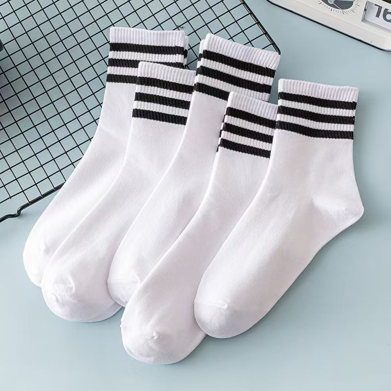 E-shop 5-Paar gestreifte Strumpfhosen für Frühling Sommer, geeignet für Damen Herren – Vielseitige Socken für Freizeit Sport