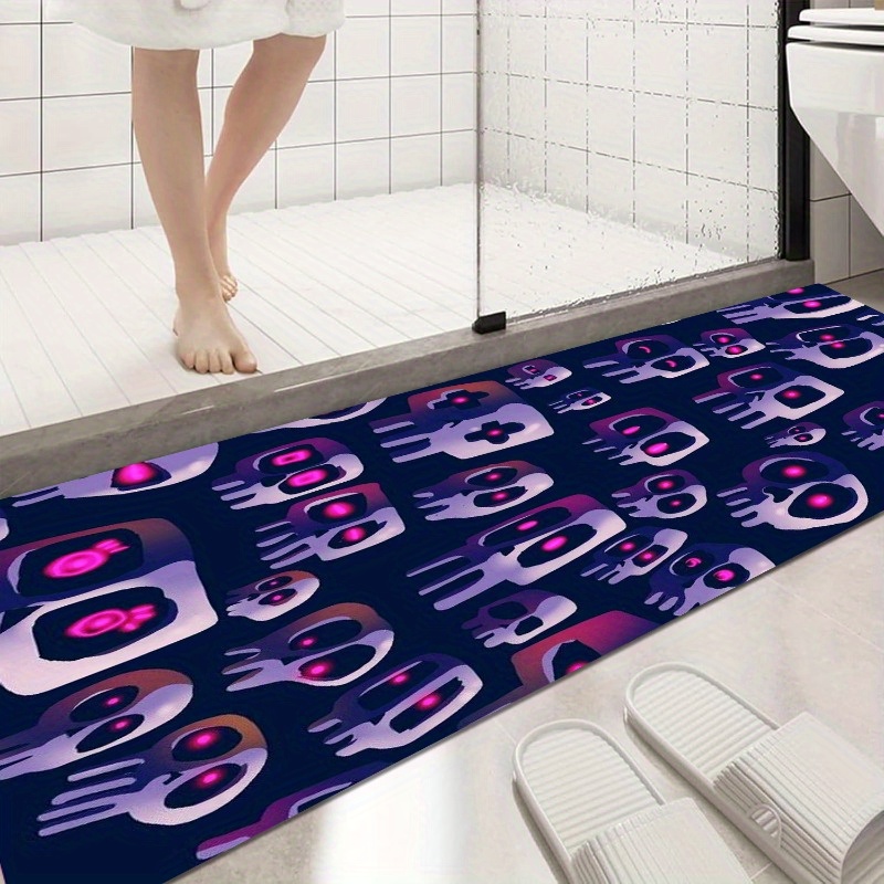 1pc pixel   bathroom mat super absorbent non slip easy to clean washable floor mat with vibrant neon colors   kitchen bedroom laundry room and more bathroom mat   design durable rubber backing bathroom mat Product details 3