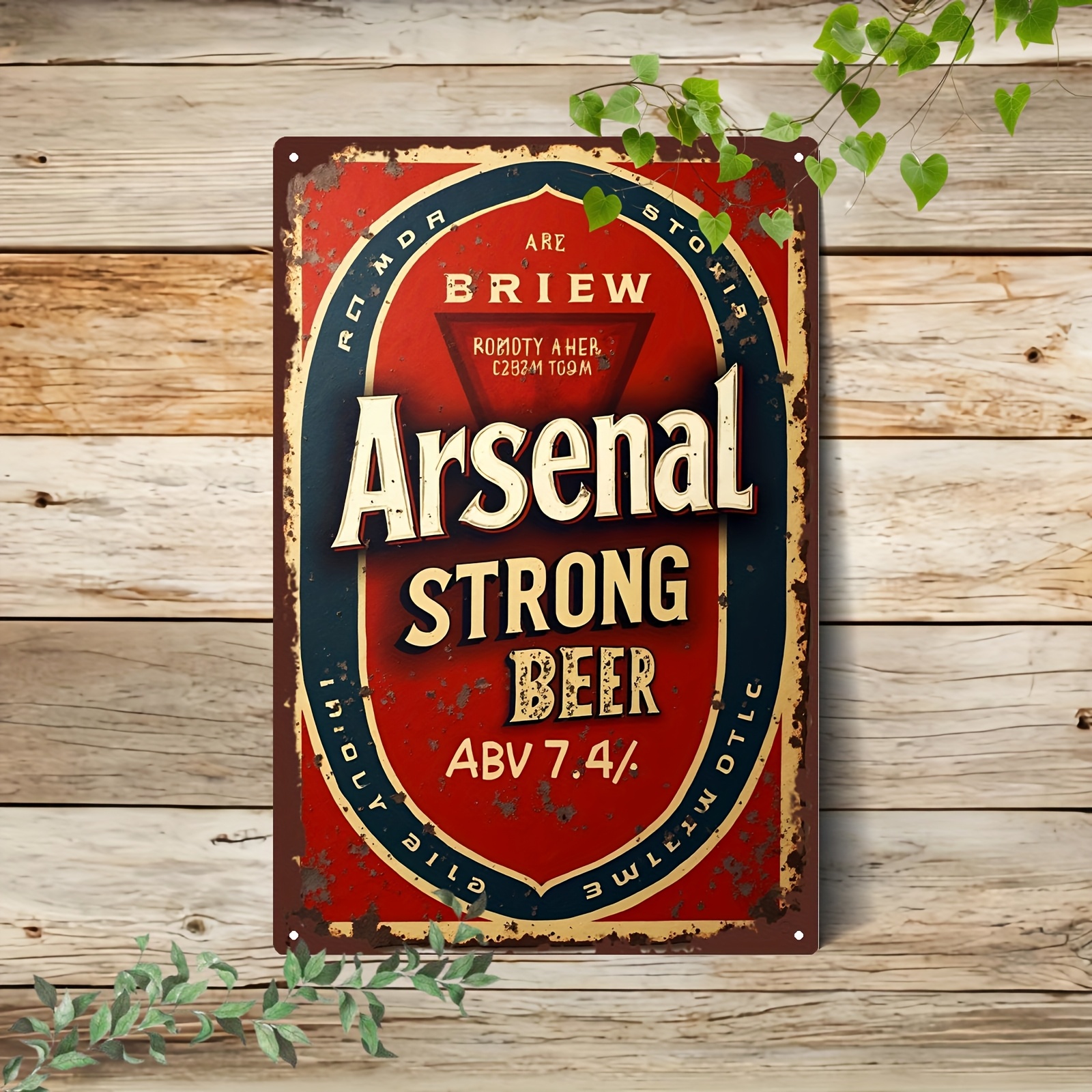 TEMU Retro Strong Beer Metal Plaque - Aged Tin Wall Art Featuring A Worn Aesthetic, Ideal For Home, Workplace, Pub, Or CafÃ©, Beer Decoration, 12x8