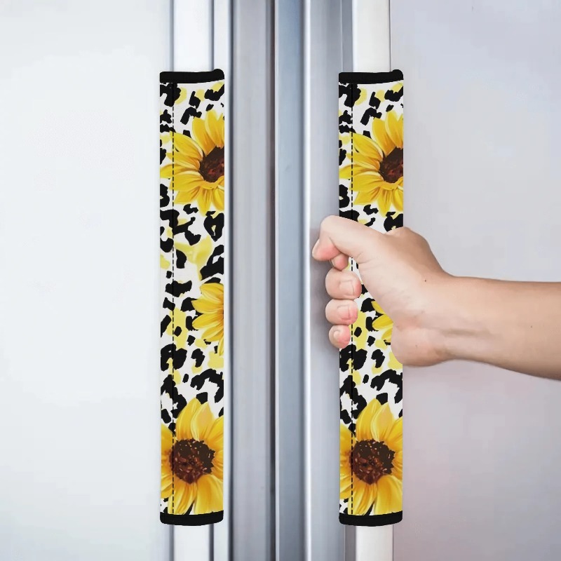 TEMU Set Of 2 Decorative Covers For Refrigerator Door Handles Featuring A Bird And , Measuring 4.7x15.7 Inches. Removable And Reusable Protective