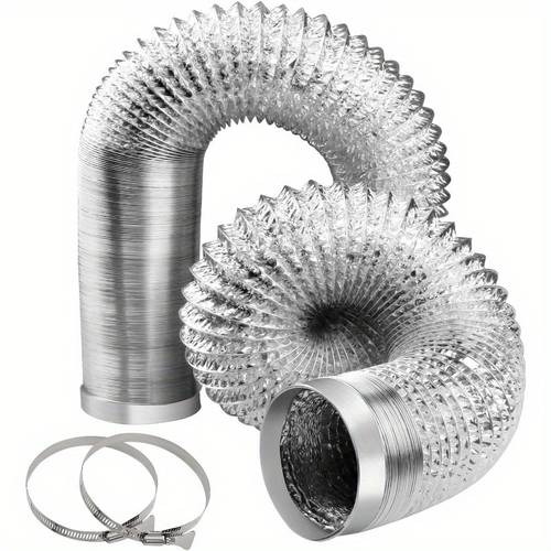 item picture 4 6 8 inch dryer vent hose 4 92 9 84 16 4ft flexible aluminum ducting with 2 clamps for hvac venting and exhaust heavy duty 4 ply protection
