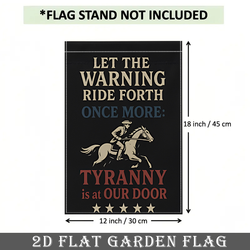 TEMU 2d Flat - 2d Flat - A 2d Flat Banner Featuring A Black And That States 'let Ride Is At Our Door.' This Garden Flag Is Double-sided, Outdoor Use