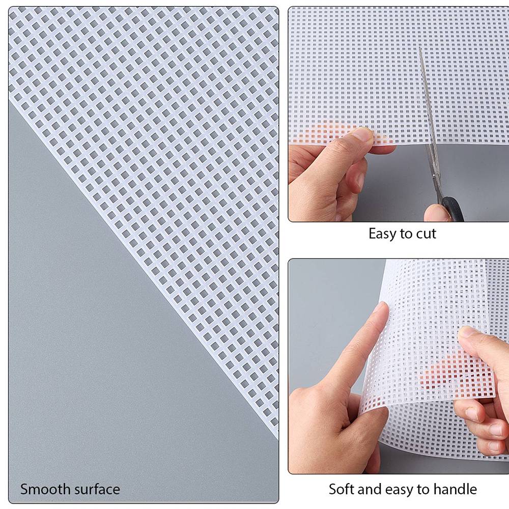Embroidery Kit with Plastic Mesh Canvas Sheets & Folder Rod