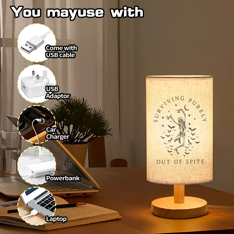 modern gothic desk lamp usb powered table light skeleton Temu