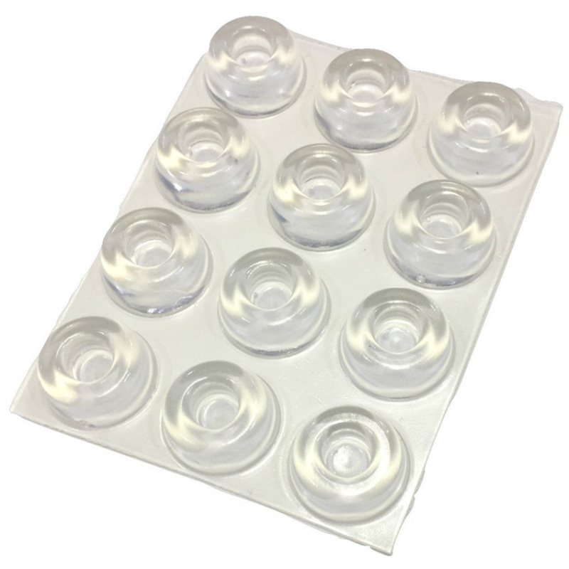 

12/24pcs Silicone Adhesive Stopper Bumpers, Clear Rubber Buffers For Cabinet, Shelf, And Drawer Protection