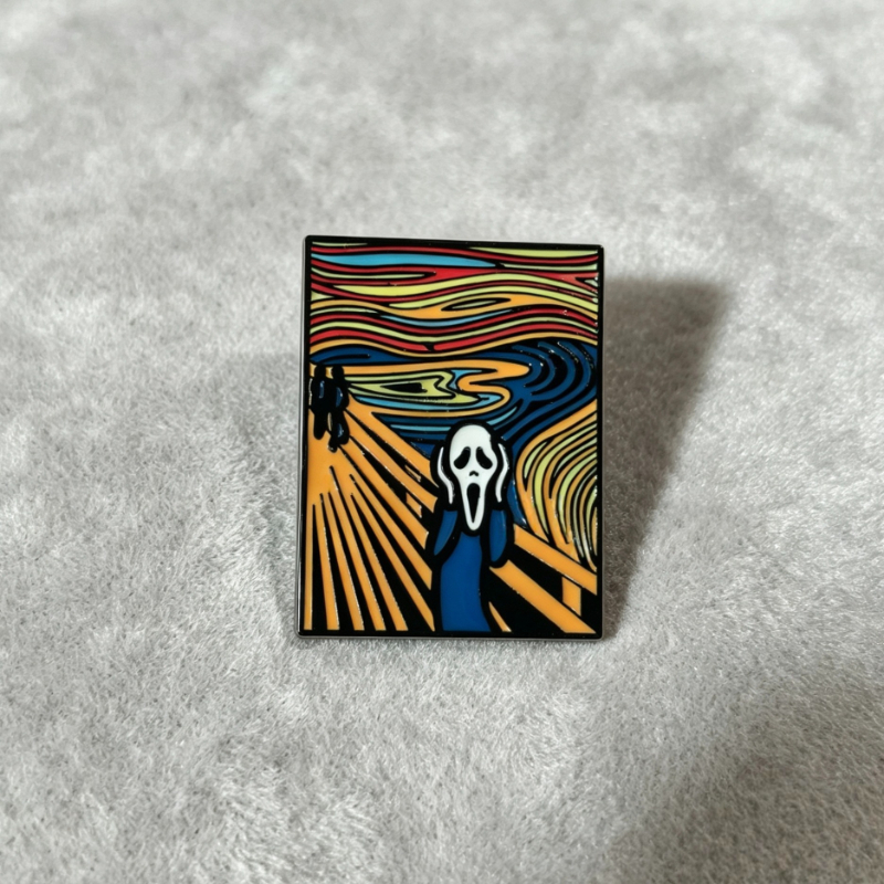 Classic Painting Art Enamel Pins, Skeleton Figure Brooch