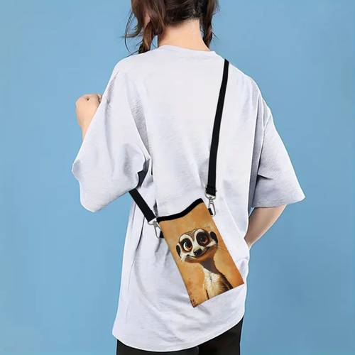 1pc casual crossbody mobile phone bag cute print for daily outdoor activities lightweight portable design