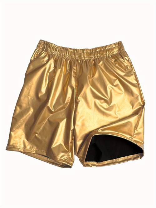 mens shiny metallic shorts sparkly dance hot pants disco rave party outfit with pockets xxxl